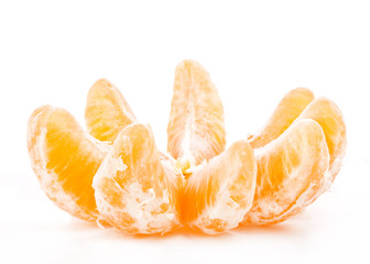 Wall Mural - Slice of tangerines isolated on white background