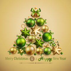 Poster - Christmas card with place for text. Vector illustration.