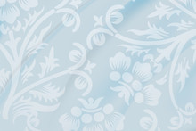 Blue Floral Fabric Wallpaper