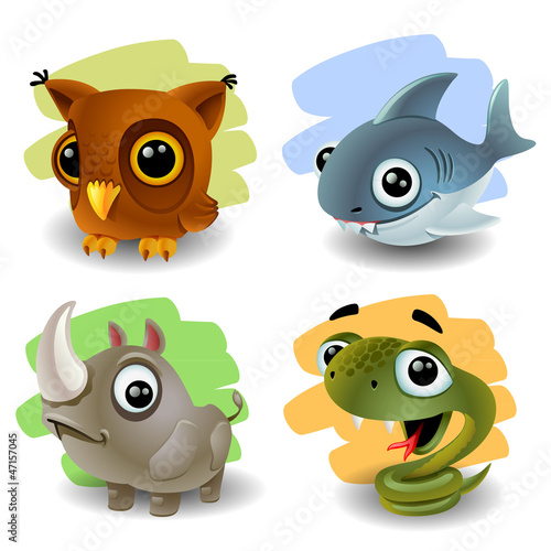 Naklejka dekoracyjna funny animals-set 2