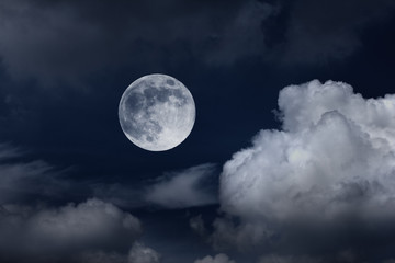 Wall Mural - night sky with moon and clouds