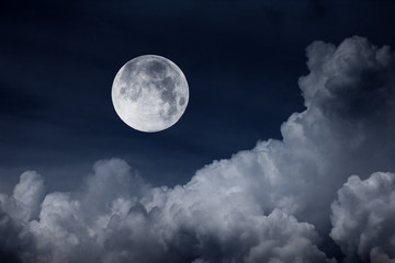 Wall Mural - night sky with moon and clouds