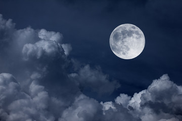 Wall Mural - night sky with moon and clouds