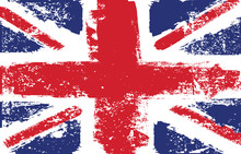British Flag Grunge White Vector