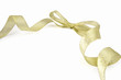 golden ribbon and bow isolated on white background