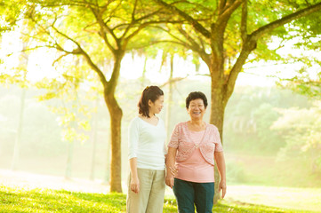 Poster - Asian family walking at outdoor