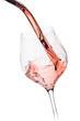 rose blush wine pouring splash, isolated