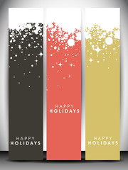 Wall Mural - Happy Holidays website banners. EPS 10.