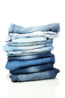 © Africa Studio - Lot of different blue jeans isolated on white