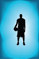 Wall Mural - Basketball player in action. Vector illustration