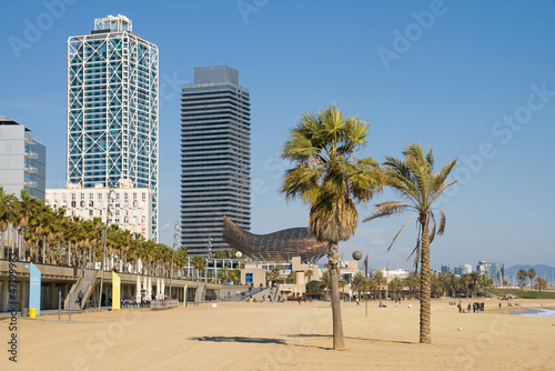 Fotoboard na płycie Plaża w Barcelonie