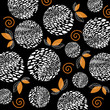 Abstract pattern with white circle and leaf