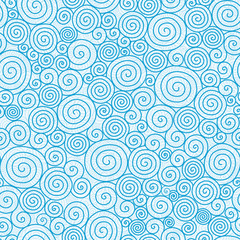 Vector abstract swirls seamless pattern background with hand