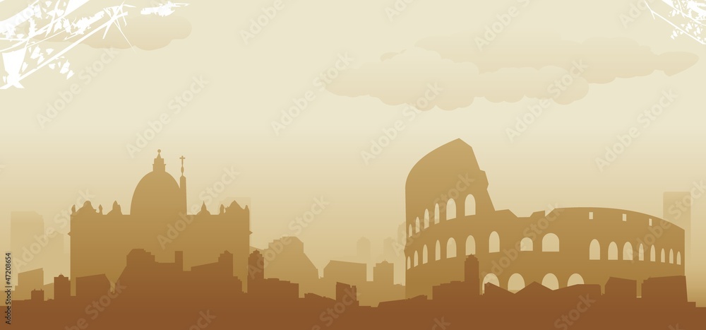 roma skyline - obrazy, fototapety, plakaty 
