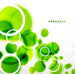 Wall Mural - Abstract shapes vector background: green bubbles