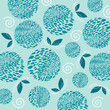 Abstract pattern with blue circle and leaf