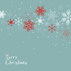 Wall Mural - Retro simple Christmas card with snowflakes