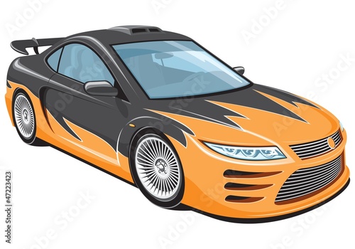 Naklejka - mata magnetyczna na lodówkę Vector isolated sports car without gradients