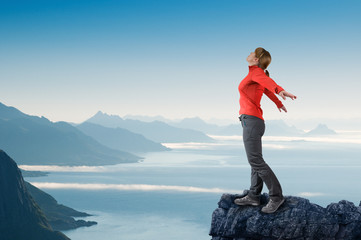 Wall Mural - woman hiking