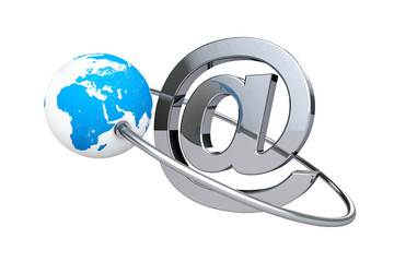Poster - Globe and e-mail sign
