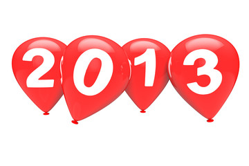 Poster - Red christmas balloons