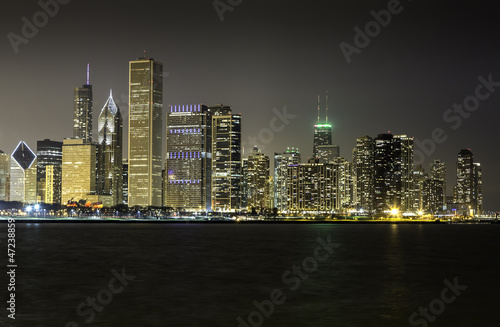 Fotoboard na płycie Panoramę Chicago nocą