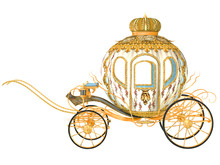Fairy Tale Carriage, Isolated On The White Background
