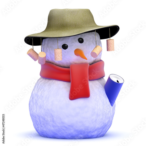 Australian snowman with beer Stock Illustration Adobe Stock