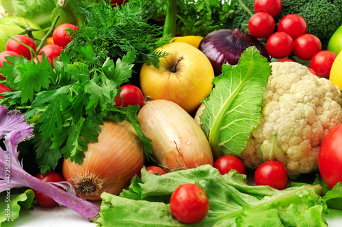 Nowoczesny obraz na płótnie fresh fruits and vegetables