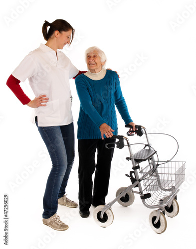 Oma mit Rollator – kaufen Sie dieses Foto und finden Sie ähnliche Bilder  auf Adobe Stock | Adobe Stock