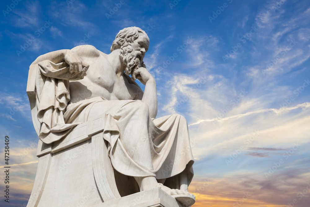 statue of Socrates from the Academy of Athens,Greece - obrazy, fototapety, plakaty 