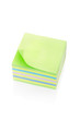 Sticky note block on white, clipping path included