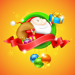 Poster - Santa Claus with Christmas Gift