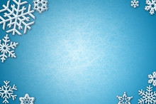 Blue Winter Background With Snowflakes