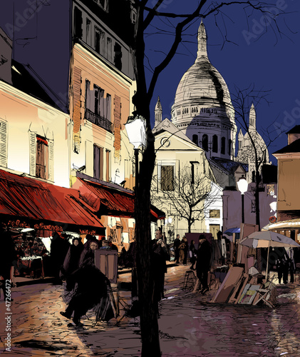 Board z aluminiowym obramowaniem Montmartre w zimie