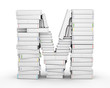 © iuneWind - Letter M, stacked from blank books