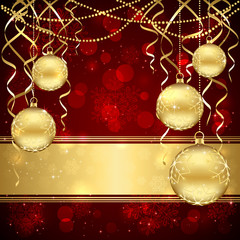 Poster - Christmas decoration with golden balls