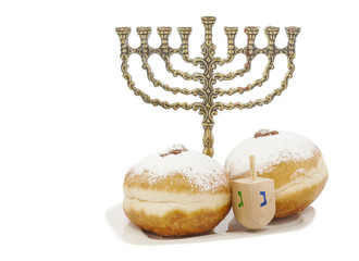 Traditional symbols of Jewish holiday - Hanukkah