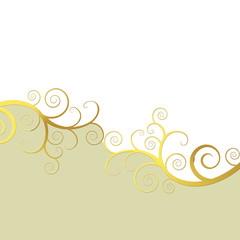 Wall Mural - Elegant background with golden swirls