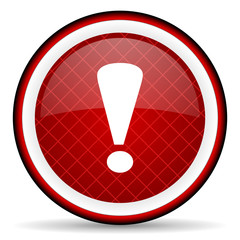 Aufkleber - exclamation sign red glossy icon on white background