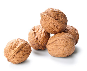Wall Mural - walnuts isolated on white