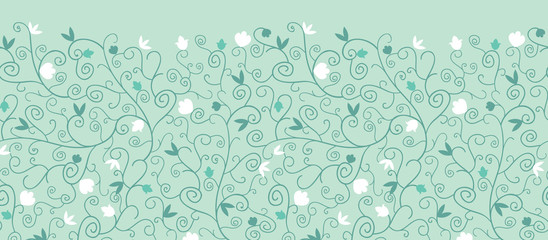 Wall Mural - Vector Textured Colorful Branches Horizontal Seamless Pattern