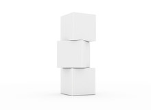 Cubes Stacked Building Concept 3d