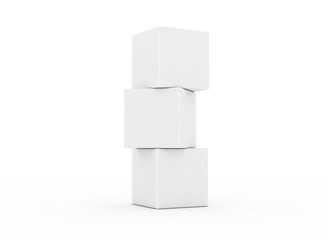 Cubes stacked building concept 3d