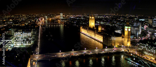 Naklejka samoprzylepna Westminster, Big Ben i parlament (panoramiczne). 
