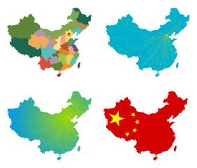  Vector China map set