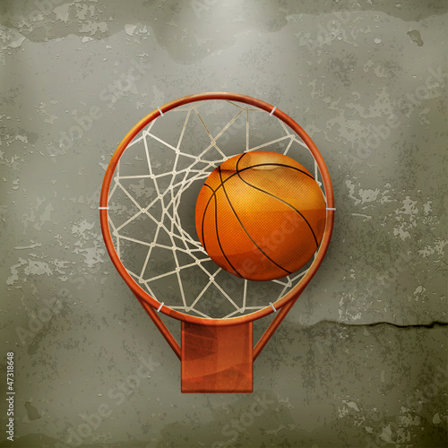 Naklejka - mata magnetyczna na lodówkę Basketball icon, old-style