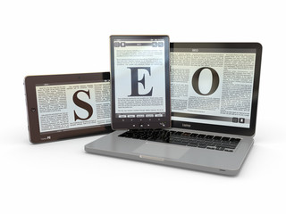 Sticker - Text SEO on screen of laptop, tablet  pc