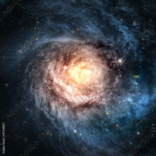 Naklejka na drzwi Incredibly beautiful spiral galaxy somewhere in deep space