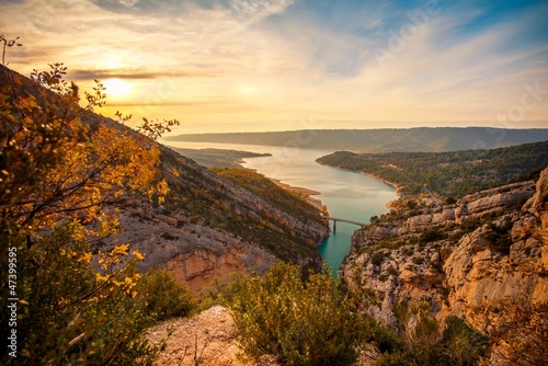 Board z aluminiowym obramowaniem Piękny widok wąwozy du Verdon, Francja